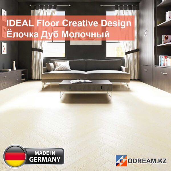 IDEAL Floor Creative Design Ёлочка Дуб Молочный